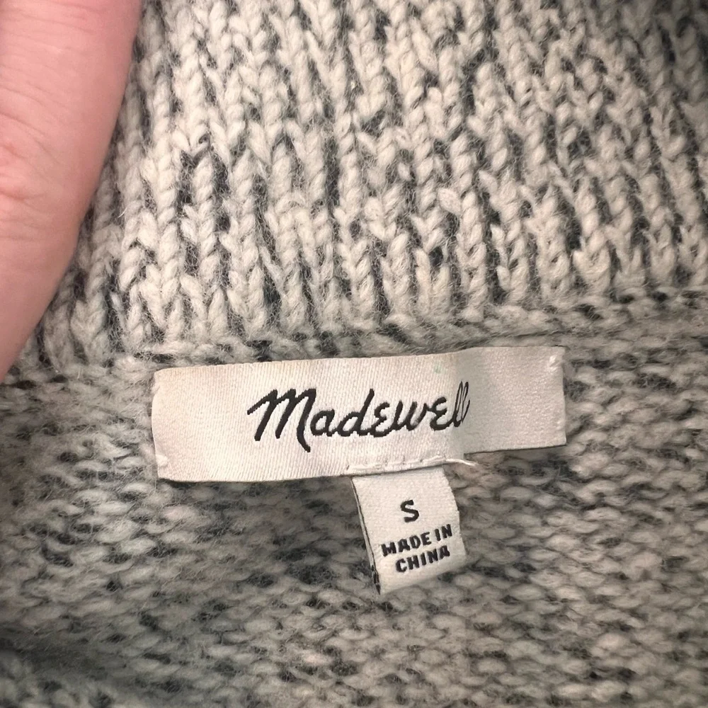 Madewell Cream and Black Cowl Neck Sweater - Picture 2 of 3
